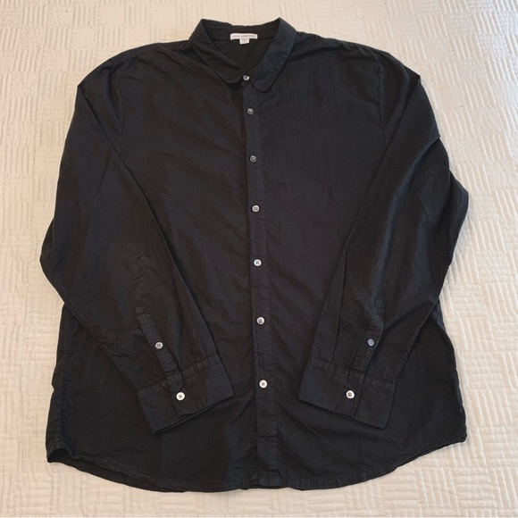 James Perse Black Button-Up Shirt Size 4 - Picture 1 of 7